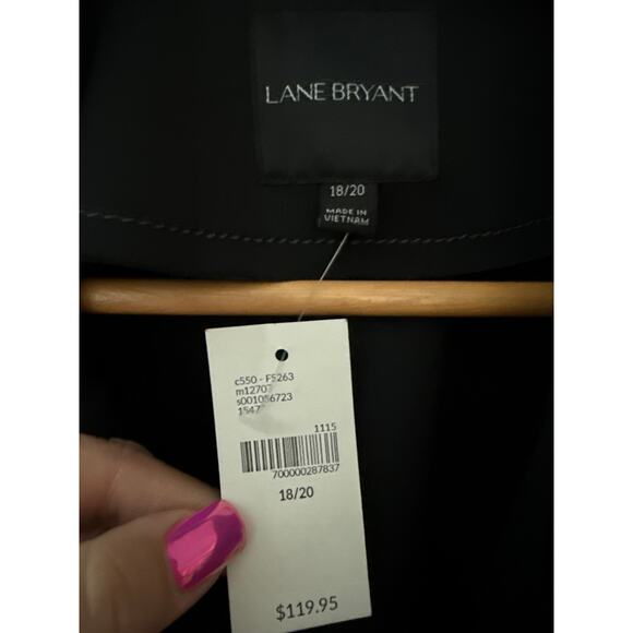 Lane Bryant Classic Collar Belted Colorblock Trench Coat Gray/Black Size 18/20 - Picture 8 of 10